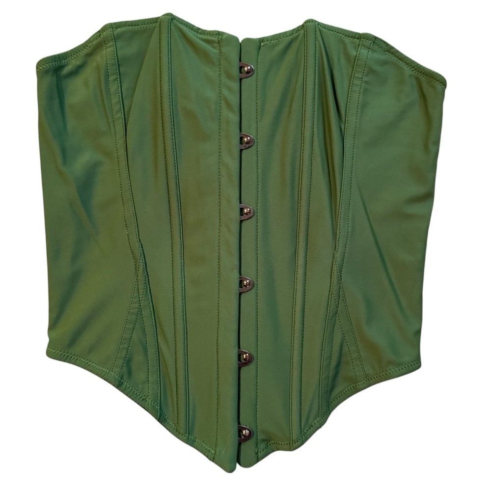 Out From Under UO Green At First Sight Corset Top Size Medium Strapless Lace Up